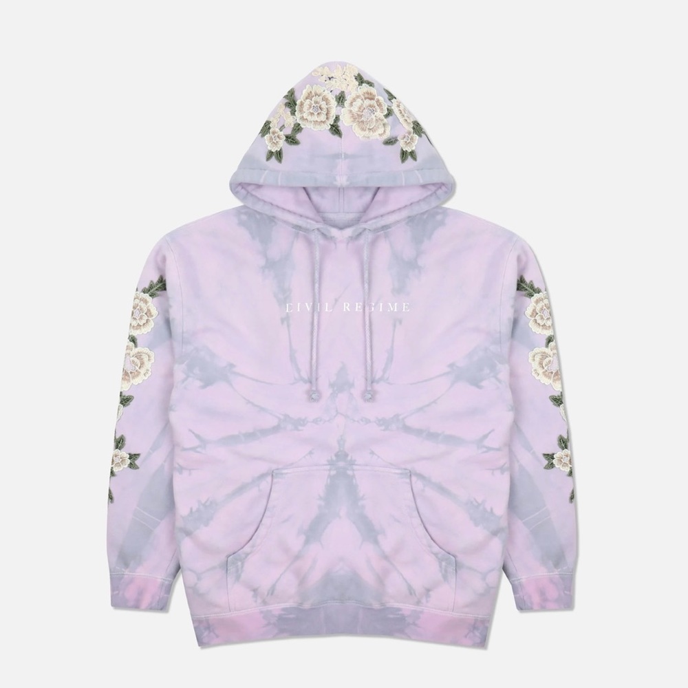Civil Regime White Roses Hoodie in Lilac Mist